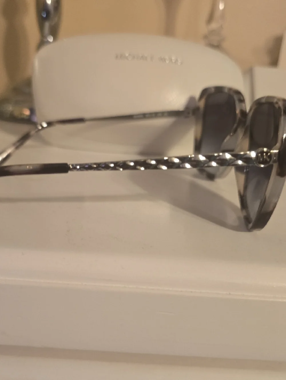Michael Kors Black and Gray Tortoise Oversized Square Sunglasses - Picture 2 of 3